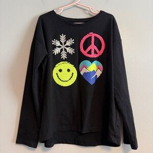 Children’s Place Kids Long Sleeve Colorful Embellished Graphic Tee Size 7/8